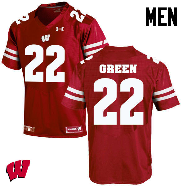 Wisconsin Badgers Men's #22 Cade Green NCAA Under Armour Authentic Red College Stitched Football Jersey VM40X15PV
